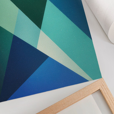 Stampa su tela Triangoli verdi e blu di intensità variabile