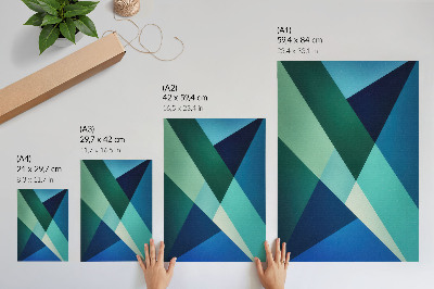 Stampa su tela Triangoli verdi e blu di intensità variabile