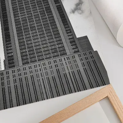 Poster grattacielo minimalista che esprime armonia e austerità