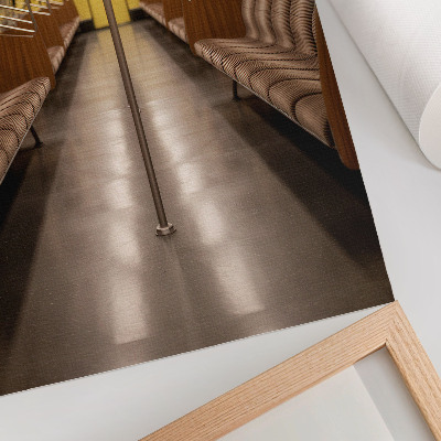 Stampa su tela Interni della metropolitana in legno giallo moderno
