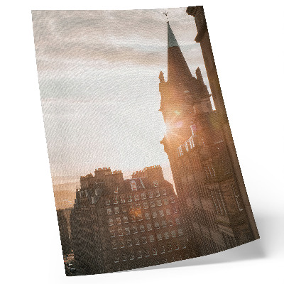 Foto su tela Architettura dalle calde tonalità del tramonto