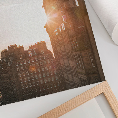 Foto su tela Architettura dalle calde tonalità del tramonto