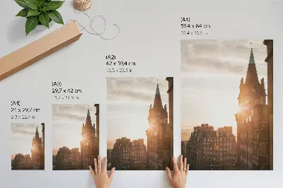 Foto su tela architettura con calde tonalità al tramonto