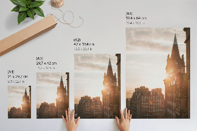 Foto su tela Architettura dalle calde tonalità del tramonto