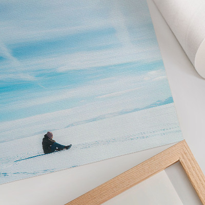 Poster Cielo azzurro sopra una distesa innevata, silenzio e spazio