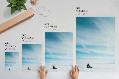 Poster Cielo azzurro sopra una distesa innevata, silenzio e spazio