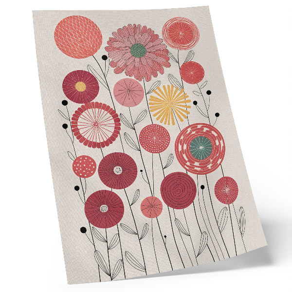 Stampa su tela Fiori geometrici colorati in stile moderno