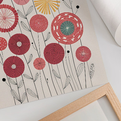 Stampa su tela Fiori geometrici colorati in stile moderno