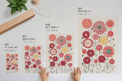 Stampa su tela Fiori geometrici colorati in stile moderno