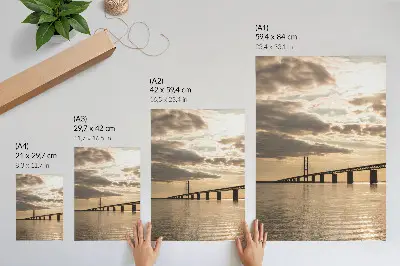 Stampa su tela ponte sull'acqua al tramonto