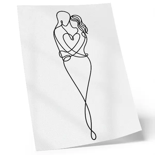 Foto su tela con design minimalista a forma di cuore per coppie