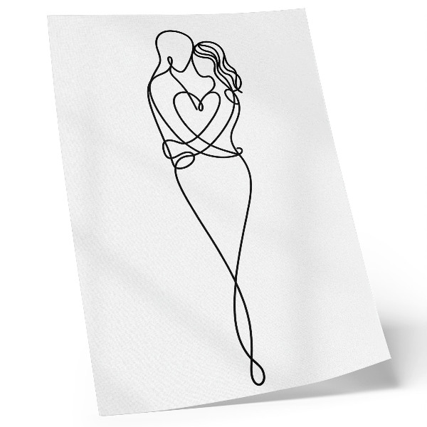Foto su tela Design minimalista per coppie con linea a forma di cuore