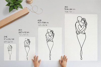 Foto su tela Design minimalista per coppie con linea a forma di cuore