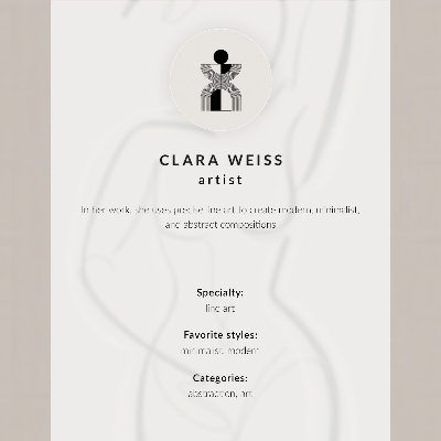 Poster Disegno a tratto con persona e fiore, semplicità ed eleganza