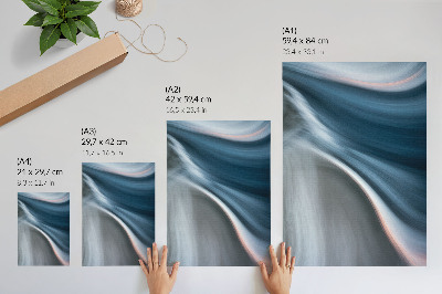 Stampa su tela Linee ondulate dinamiche in fredde tonalità di blu