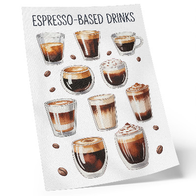 Foto su tela Eleganti tazze colme di caffè espresso e caffè al latte.