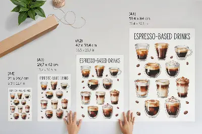 Foto su tela con eleganti tazzine di caffè espresso e latte