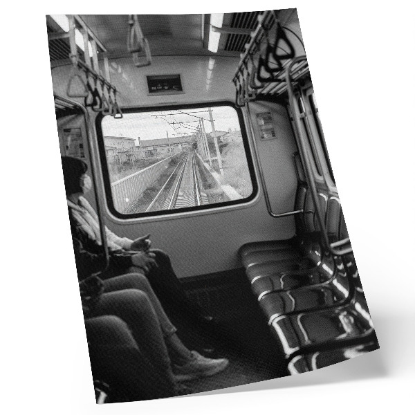 Poster Fotografia in bianco e nero di una carrozza ferroviaria