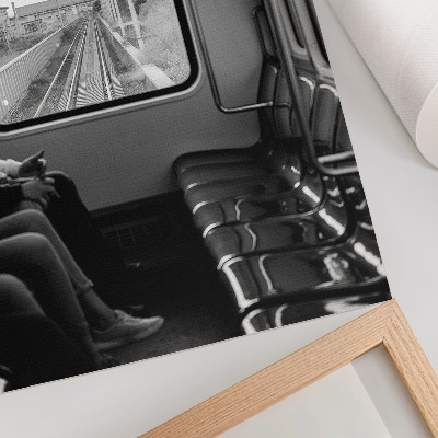 Poster Fotografia in bianco e nero di una carrozza ferroviaria