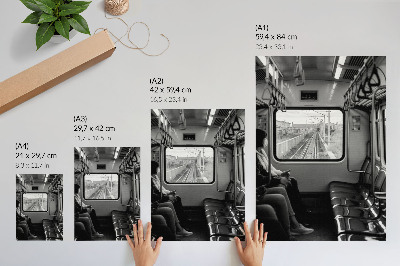 Poster Fotografia in bianco e nero di una carrozza ferroviaria