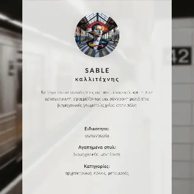 Poster treno moderno su un ponte con gatto e cielo azzurro