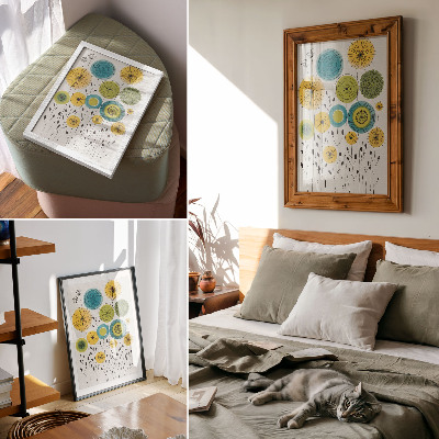 Stampa su tela Cerchi colorati, linee sottili, stile moderno
