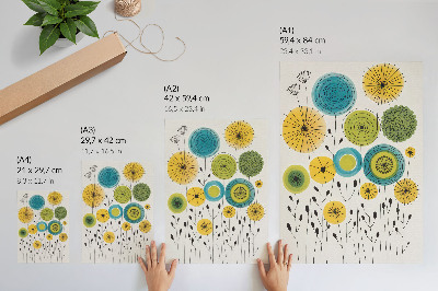 Stampa su tela Cerchi colorati, linee sottili, stile moderno
