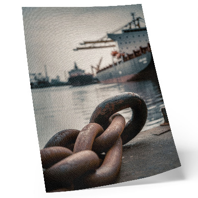Foto su tela Il fascino del porto, le navi, l'atmosfera industriale