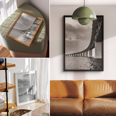 Poster Un ponte monumentale nelle tonalità del grigio