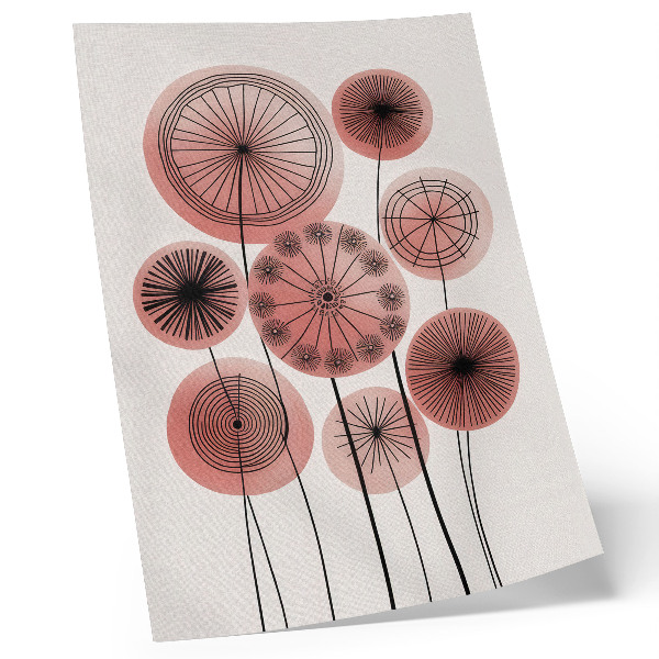 Stampa su tela Cerchi geometrici rosa e neri, minimalismo