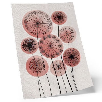 Stampa su tela Cerchi geometrici rosa e neri, minimalismo