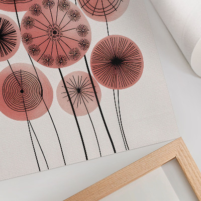 Stampa su tela Cerchi geometrici rosa e neri, minimalismo