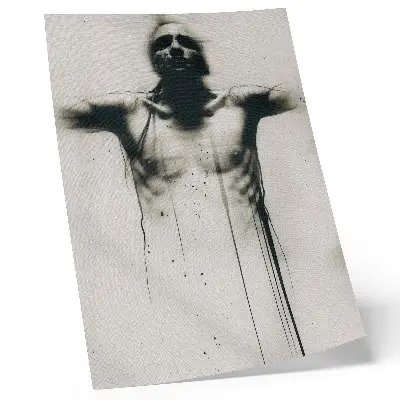 Poster con contrasto drammatico in bianco e nero che trasmette ansia