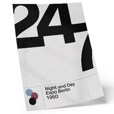 Stampa su tela Design minimalista con grandi numeri in bianco e nero.