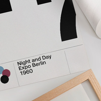 Stampa su tela Design minimalista con grandi numeri in bianco e nero.