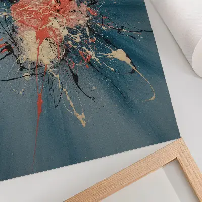 Foto su tela rosa blu dinamica con accenti color crema e nero