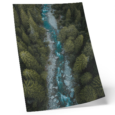 Foto su tela Fiume nella foresta verde in armonia naturale