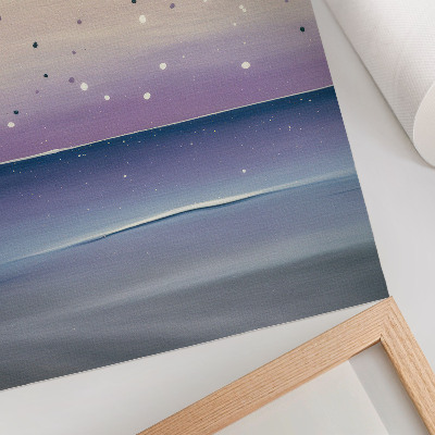 Poster gocce di cielo viola e blu navy in stile minimalista