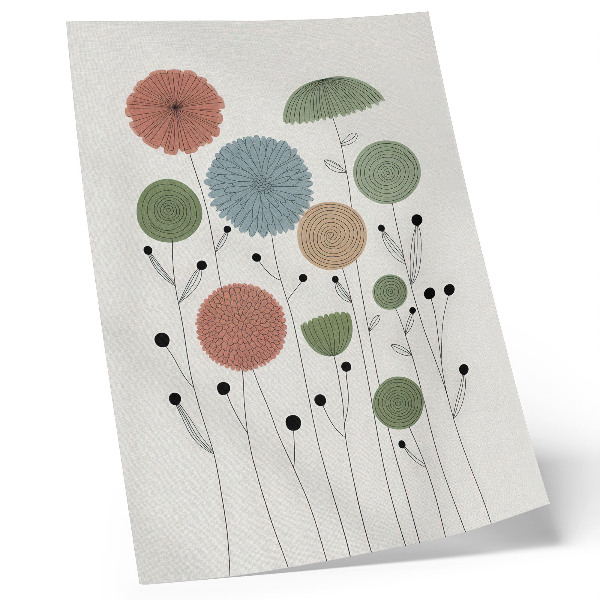 Stampa su tela Fiori geometrici dalle tonalità pastello, stile moderno
