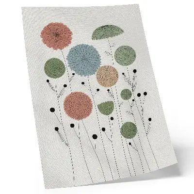 Stampa su tela fiori geometrici in tonalità pastello in stile moderno