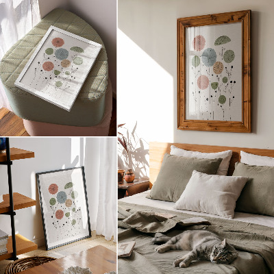 Stampa su tela Fiori geometrici dalle tonalità pastello, stile moderno