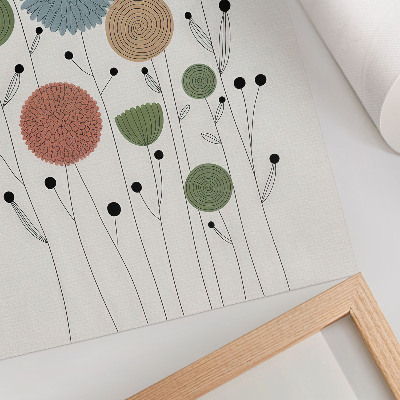 Stampa su tela Fiori geometrici dalle tonalità pastello, stile moderno