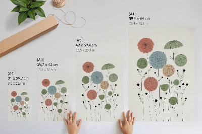 Stampa su tela Fiori geometrici dalle tonalità pastello, stile moderno