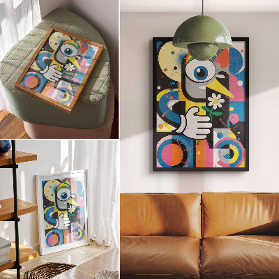 Poster Astrazione geometrica, colori vivaci, contrasti