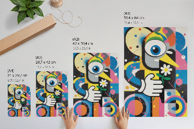 Poster Astrazione geometrica, colori vivaci, contrasti
