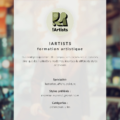 Poster Scena urbana colorata, persone, bancarelle, acquerello