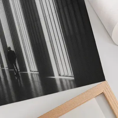 Foto su tela motivi geometrici in bianco e nero con luce spaziale