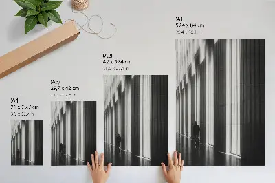 Foto su tela motivi geometrici in bianco e nero con luce spaziale