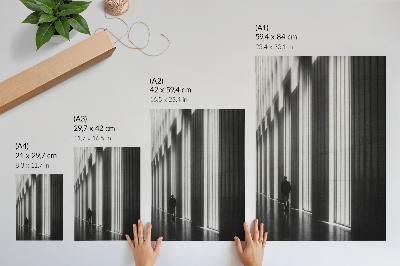 Foto su tela Motivi geometrici in bianco e nero, luce spaziale