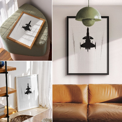 Poster Piano nero su sfondo bianco, contrasto minimalista